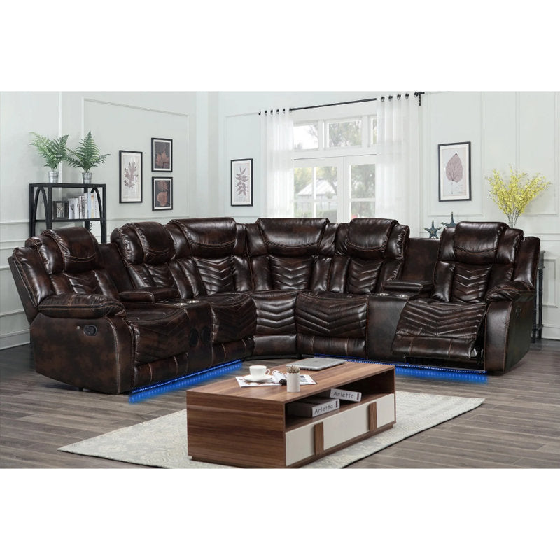 Anacristina 3-piece Reclining Sectional brown