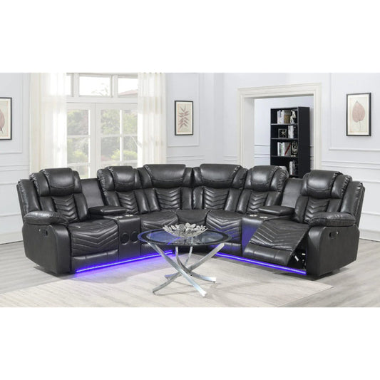 Anacristina 3-piece Reclining Sectional black