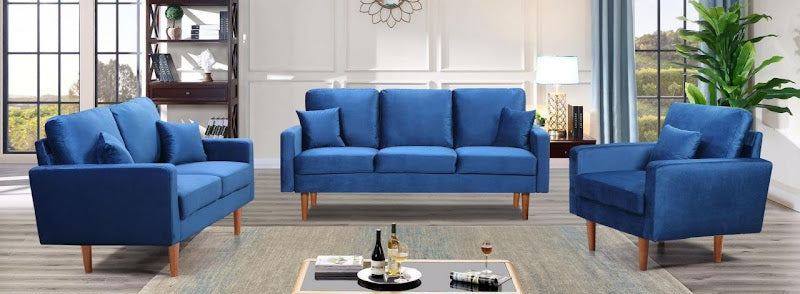 7011 3 PIECE SOFA SET(3+2+1) blue