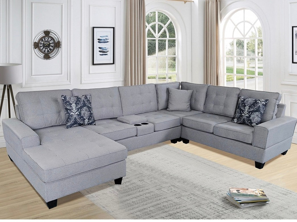 SF431 #CASTLE U-SECTIONAL-128 -BG Light gray