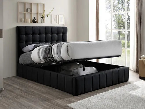 Upholstered Hydraulic Storage Platform Bed Frame