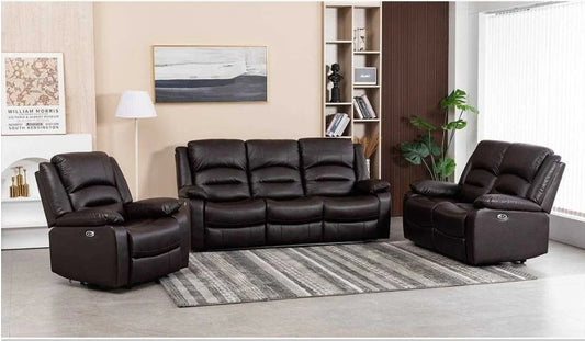 Martini Power Recliner Sofa Collection Chocolate Brown Leathaire 8361