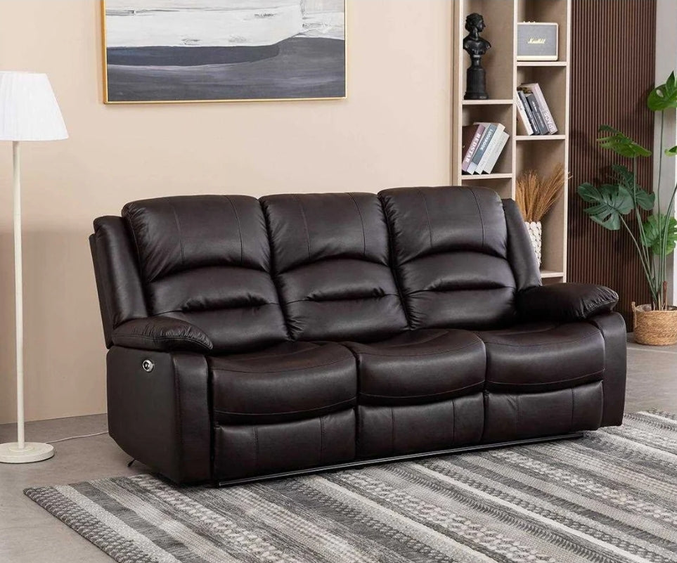 Martini Power Recliner Sofa Collection Chocolate Brown Leathaire 8361