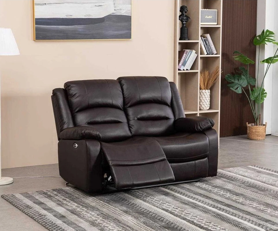 Martini Power Recliner Sofa Collection Chocolate Brown Leathaire 8361