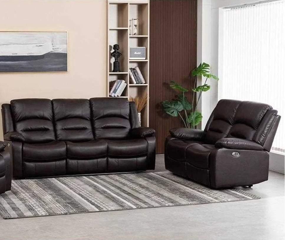 Martini Power Recliner Sofa Collection Chocolate Brown Leathaire 8361