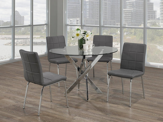 Table: 10mm Tempered Clear Glass with Chrome Legs